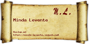 Minda Levente névjegykártya